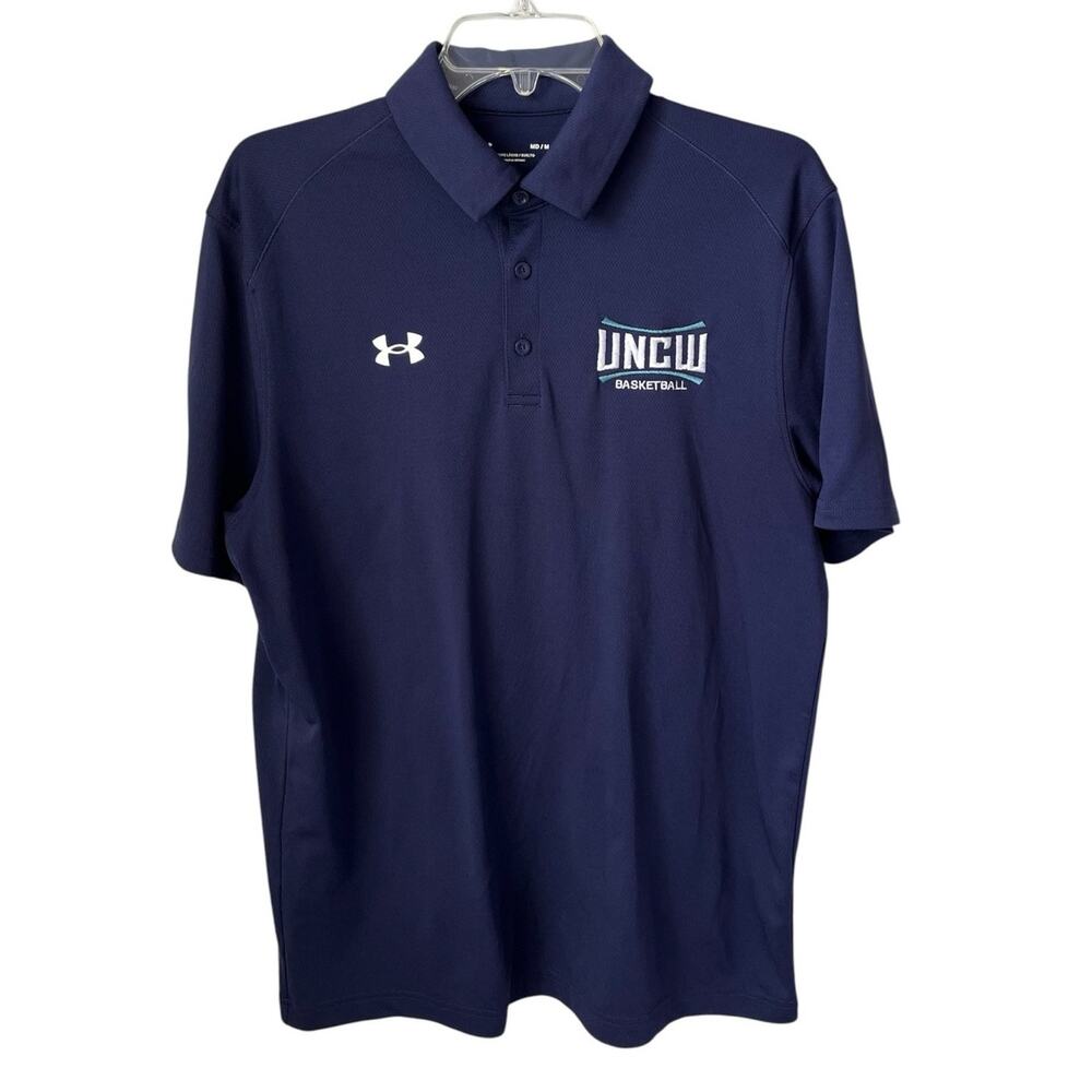University of North Carolina Wilmington UNCW Basketball Polo Shirt Navy Medium